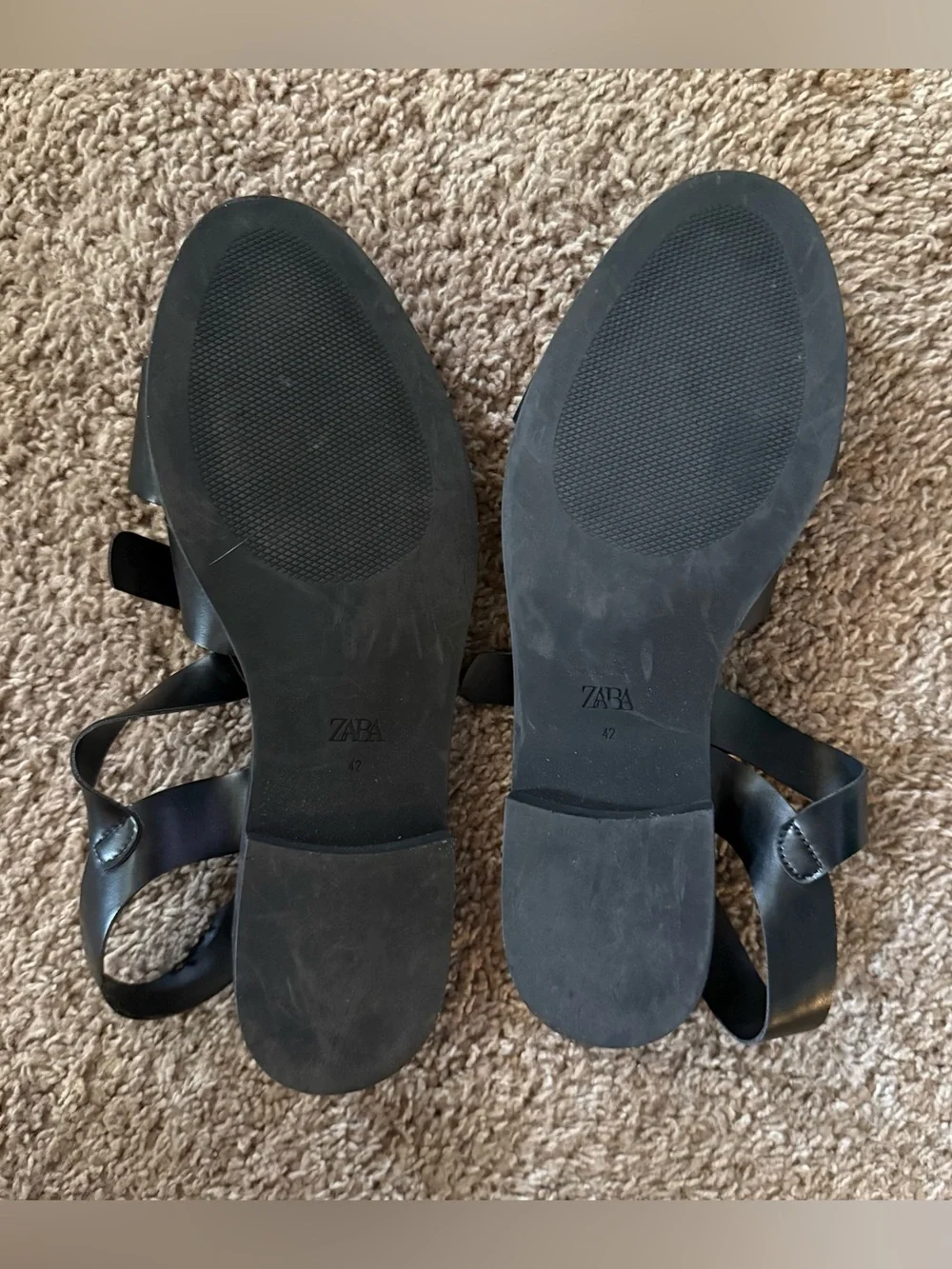 Zara Black Woven Leather Sandals - Picture 2 of 4